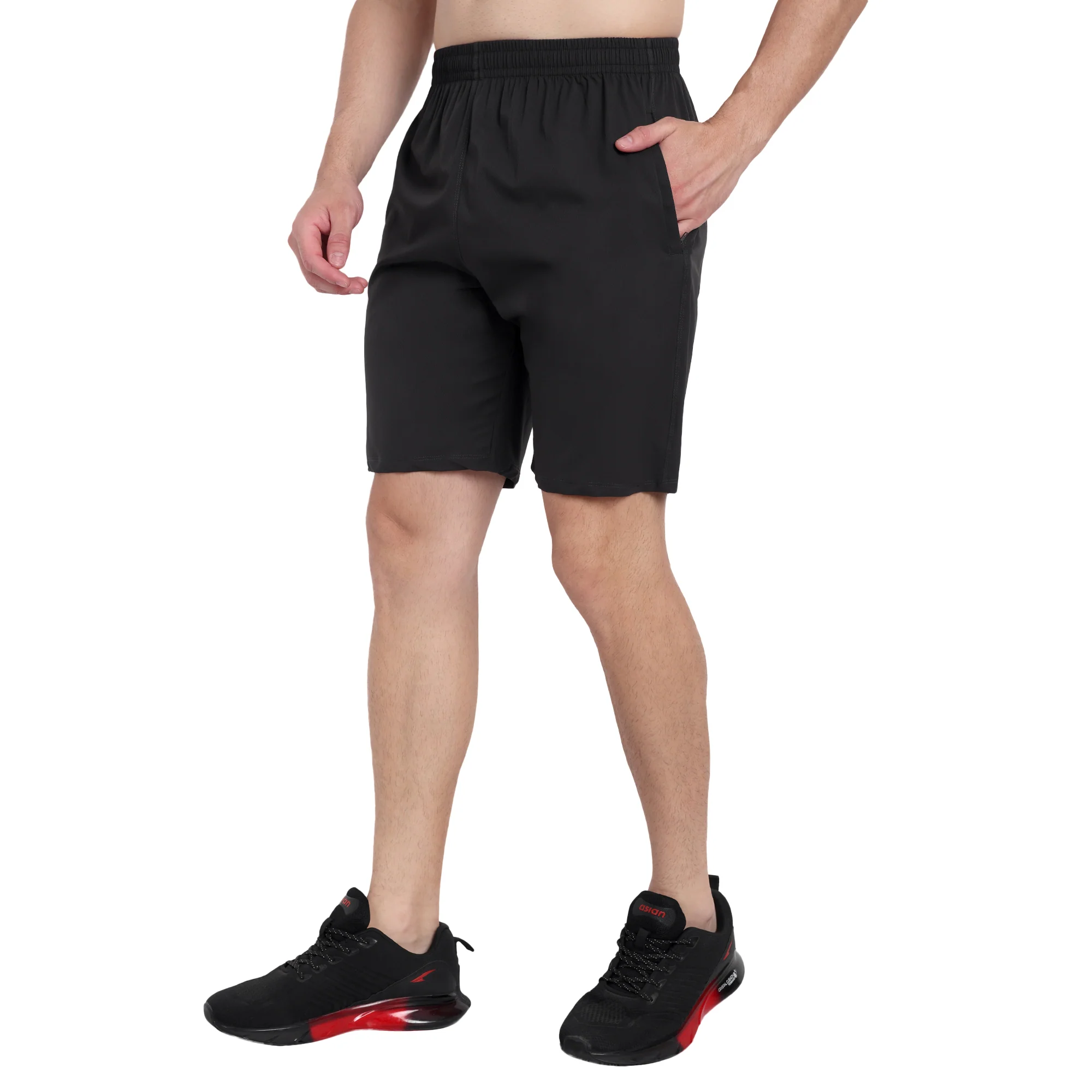 Black Rapid-Dry Training Shorts For Men