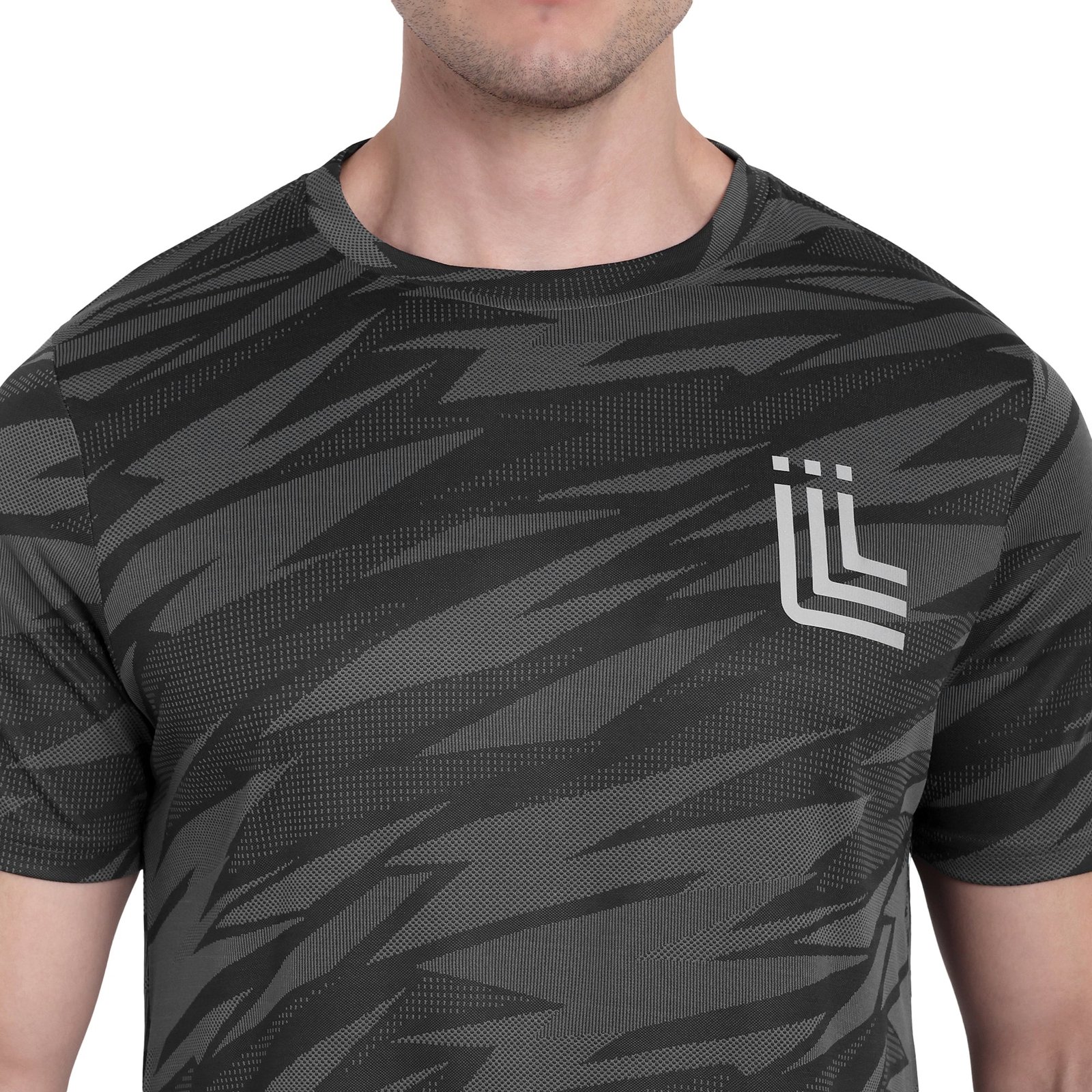 Black & Grey Work-out T-Shirt for Men - Image 2