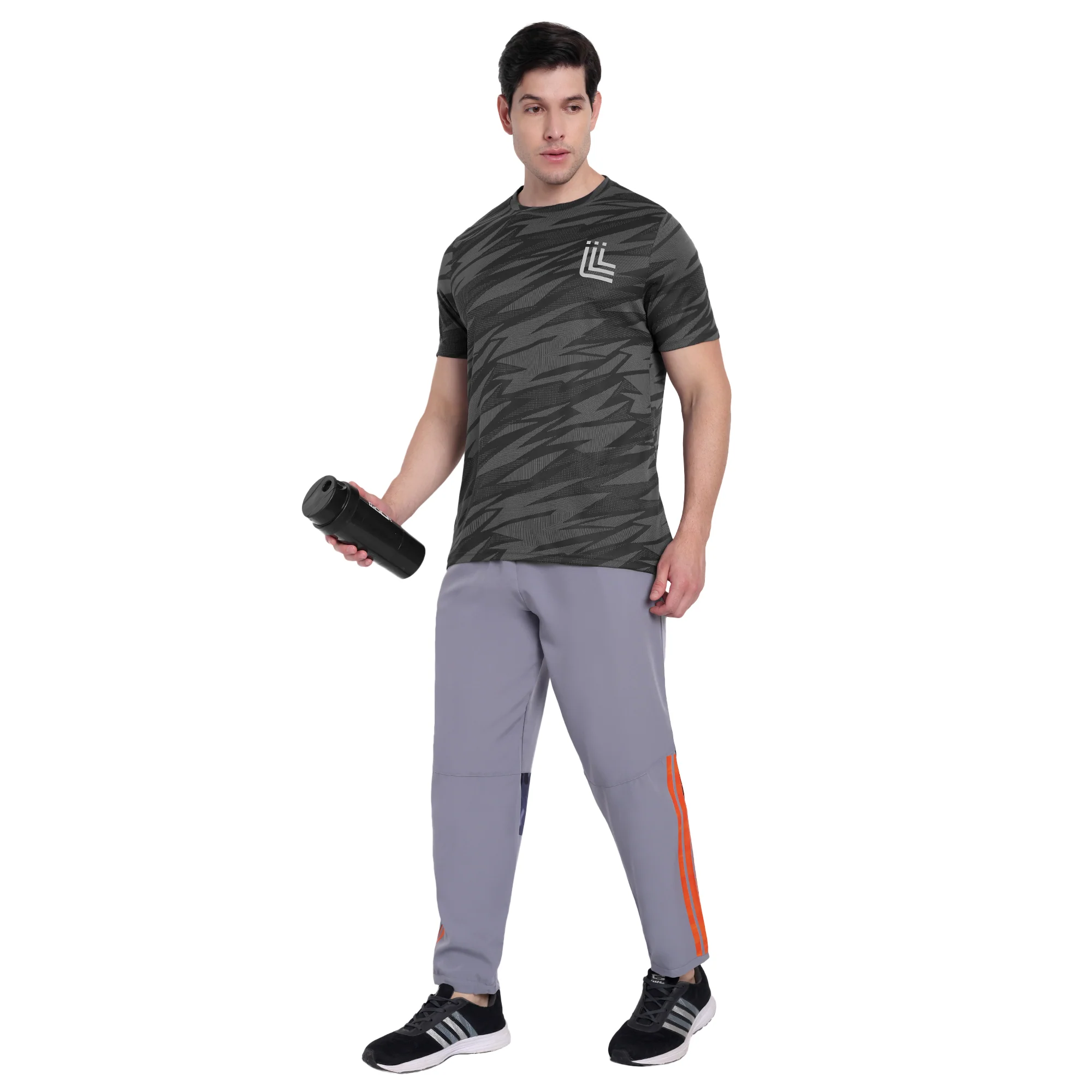 Black & Grey Work-out T-Shirt for Men - Image 6