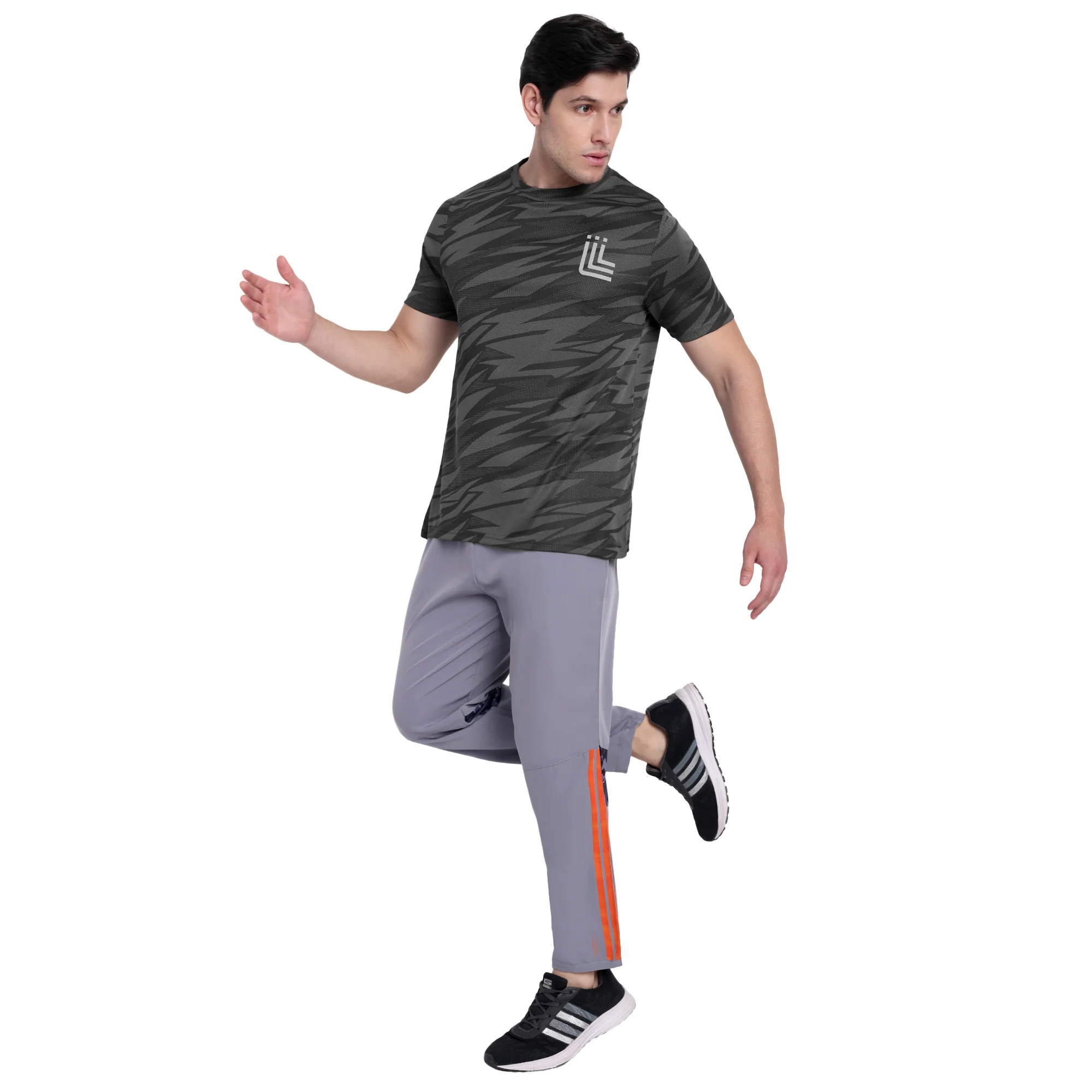 Black & Grey Work-out T-Shirt for Men - Image 3