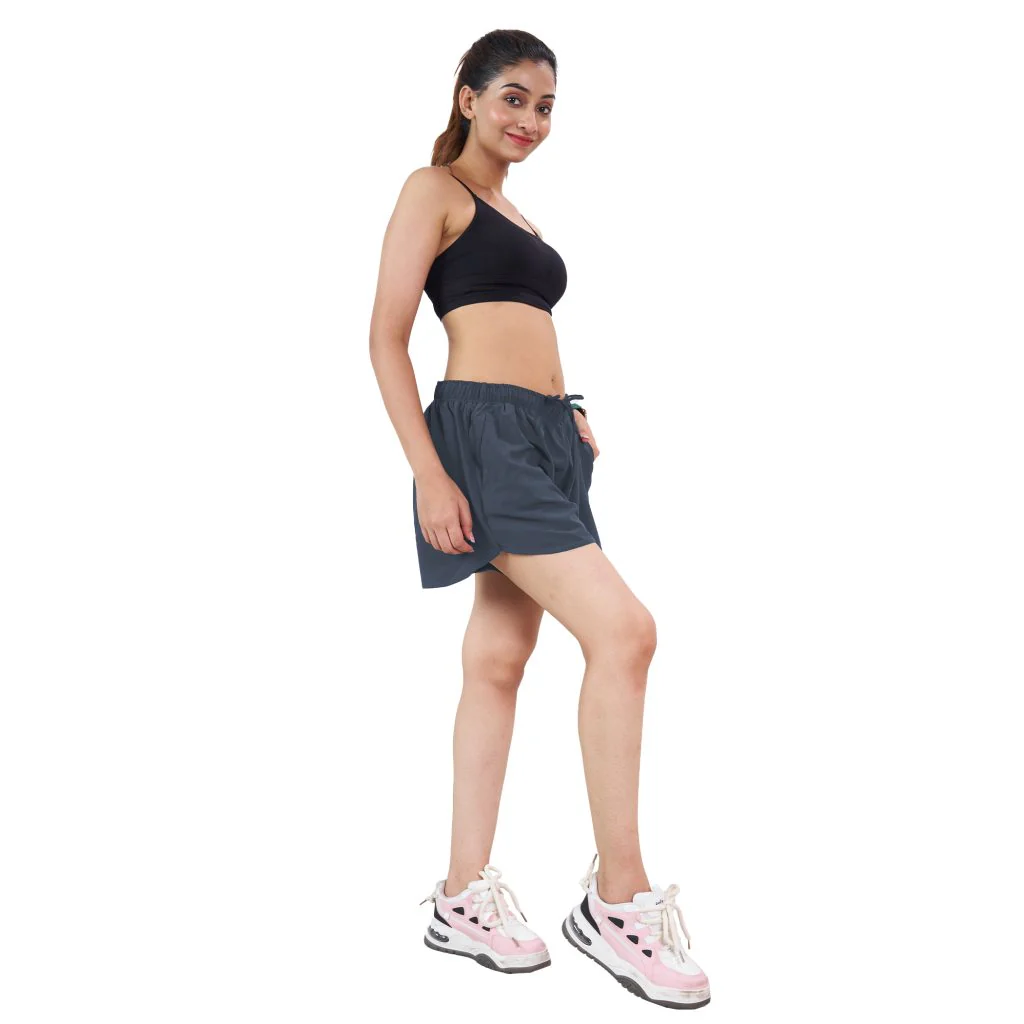 Dark Grey Sports & Running Shorts For Women - Image 2