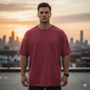 Dark Pink Oversized Men Tshirt
