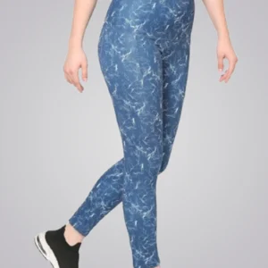 Blue Marble Shade Printed Gym Leggings