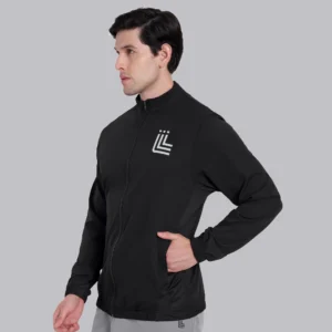 Black Light Weight Training or Gym Jacket For Men