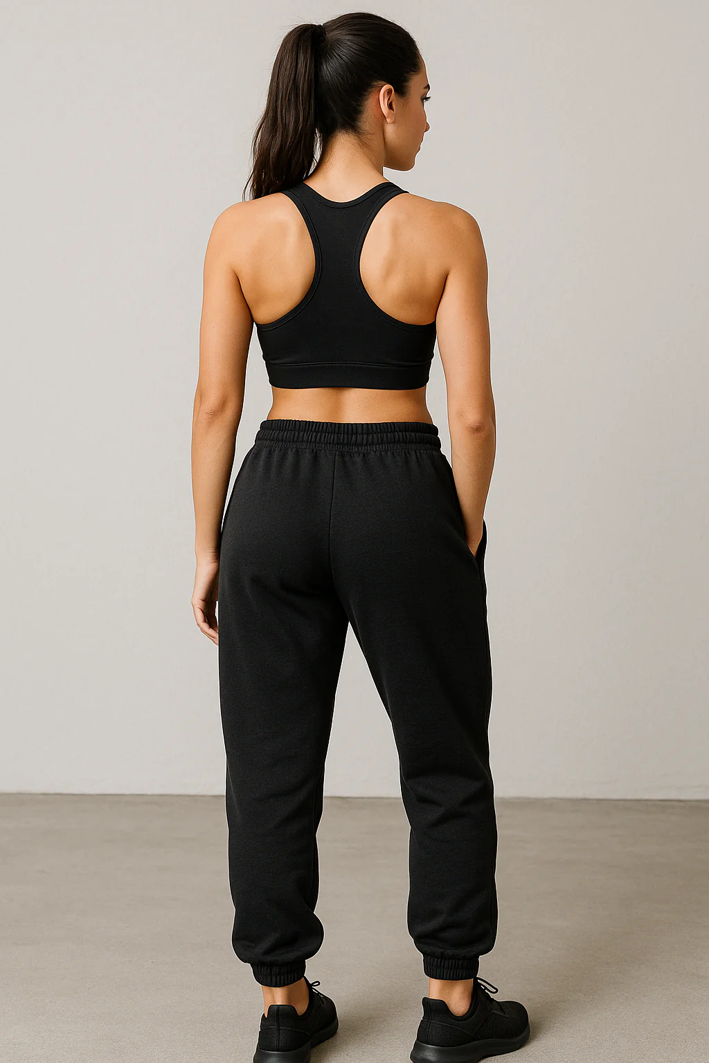 Black Baggy Joggers For Women - Image 2