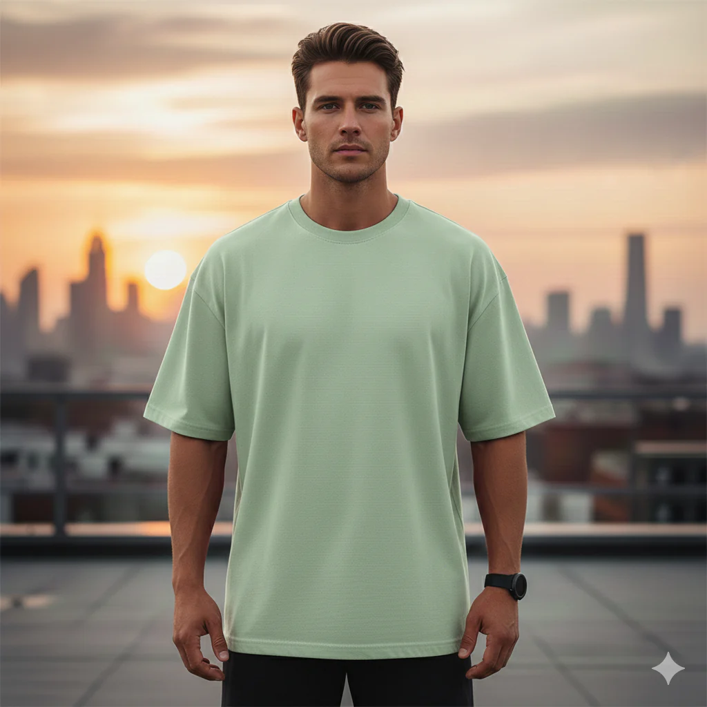 PistachioGreenOversizedMenTshirt