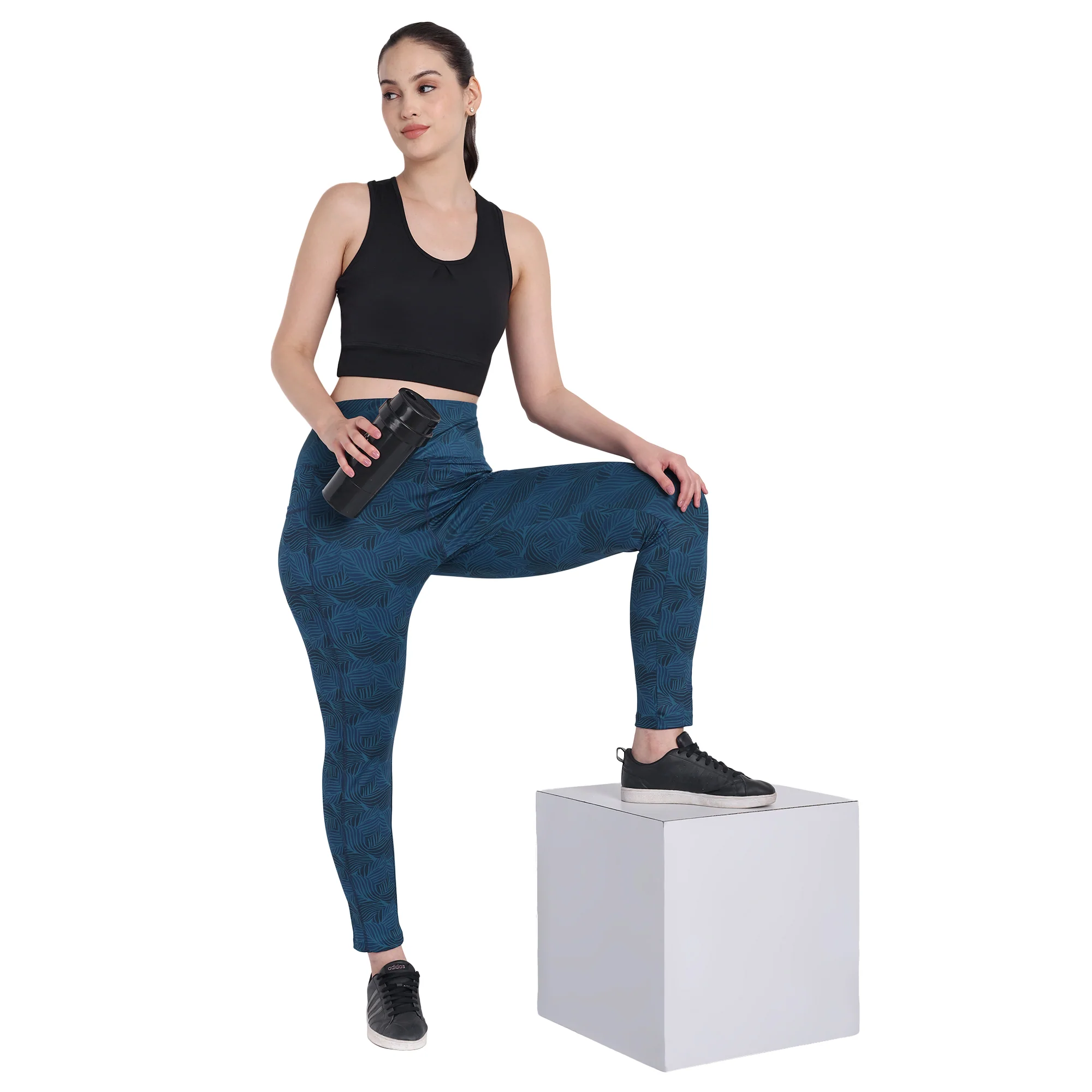 Women Dark Blue Leggings for Gym - Image 6