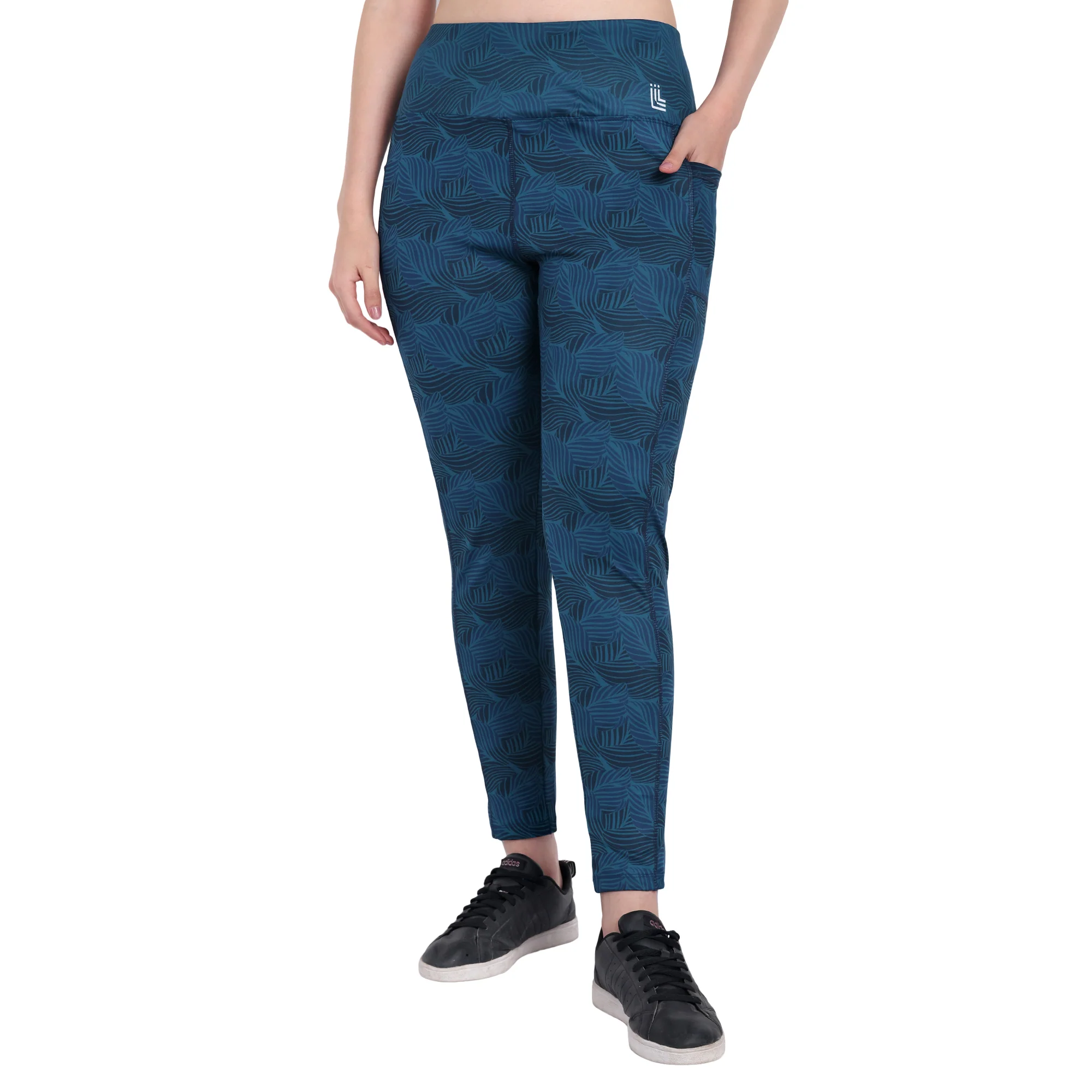 Women Dark Blue Leggings for Gym - Image 3