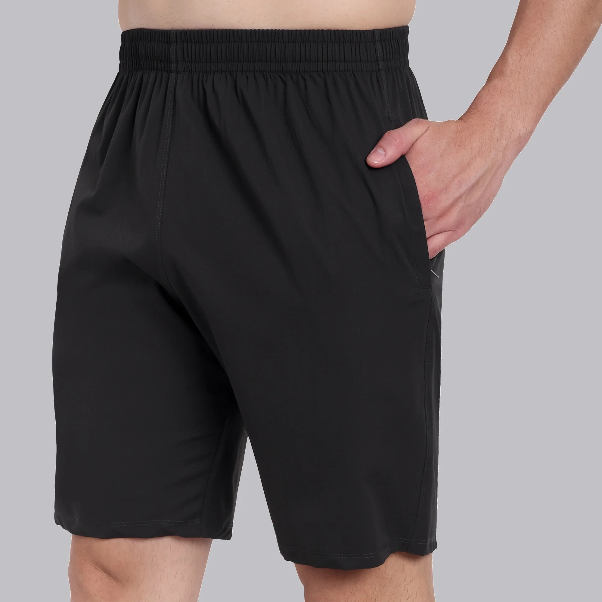 Black Rapid-Dry Training Shorts For Men
