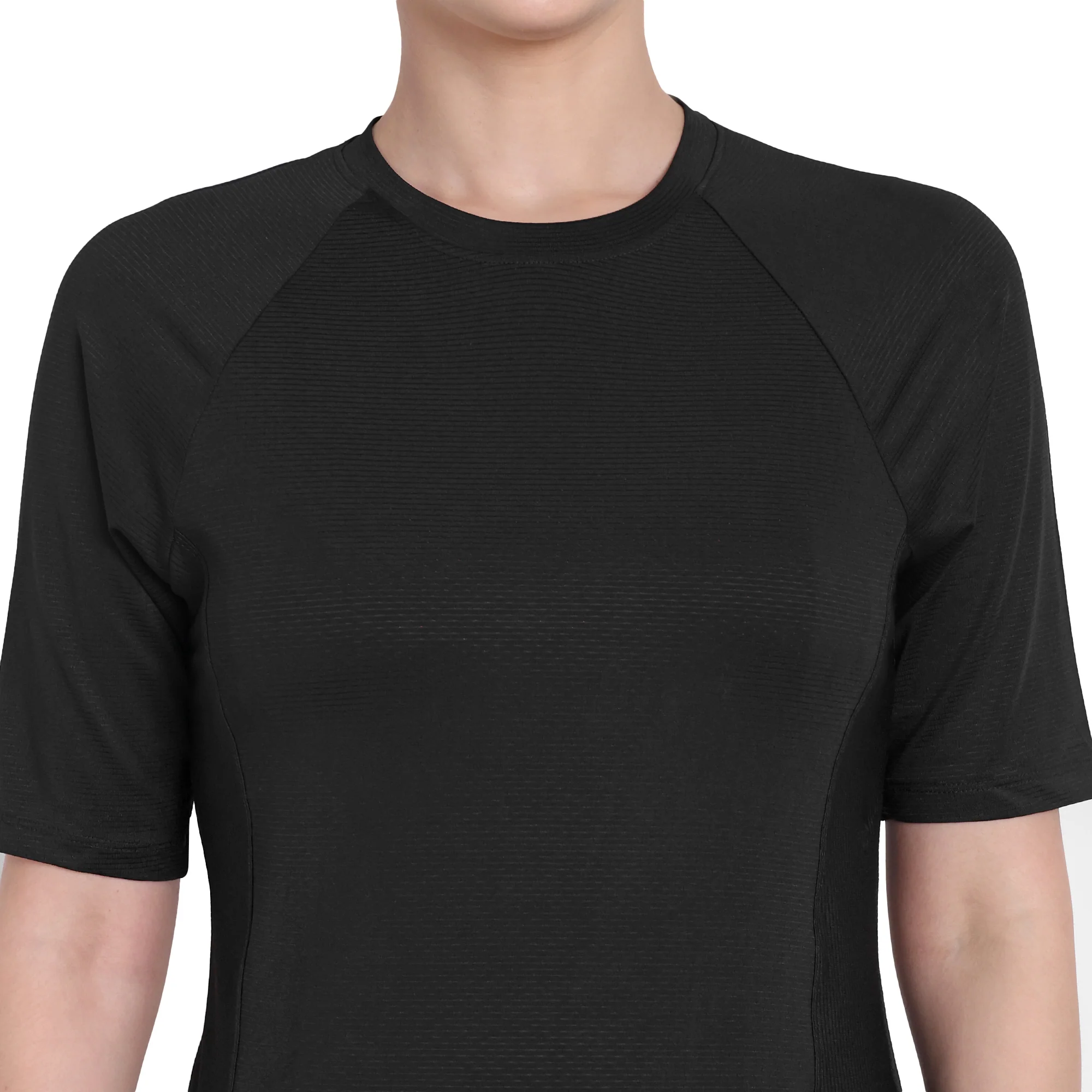 3/4 sleeve Black Sports T-Shirt For Women - Image 4
