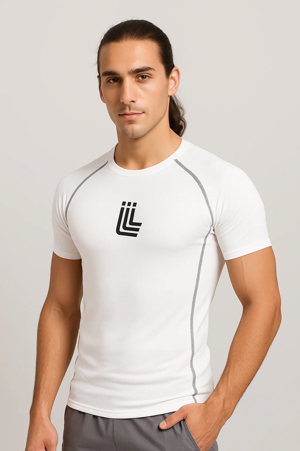 White Gym Compression T-shirt for men