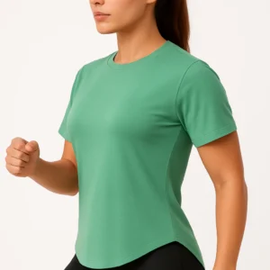 womenGreenApplucutGymT-shirt