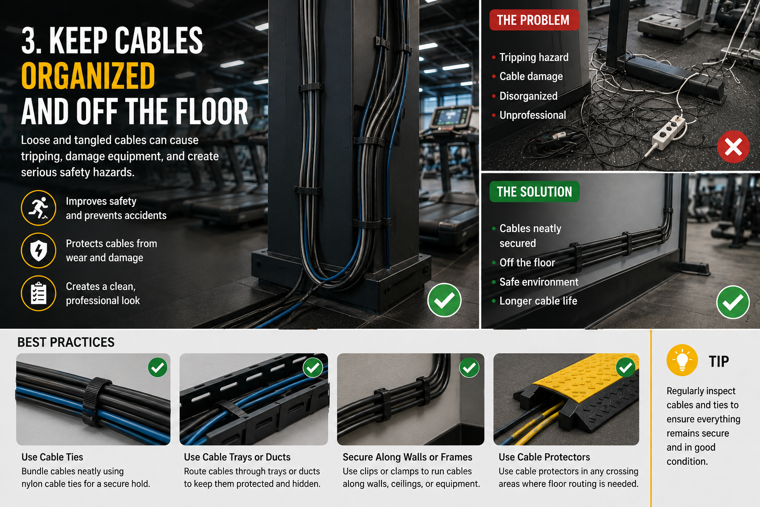 Keep Cables Organized and Off the Floor