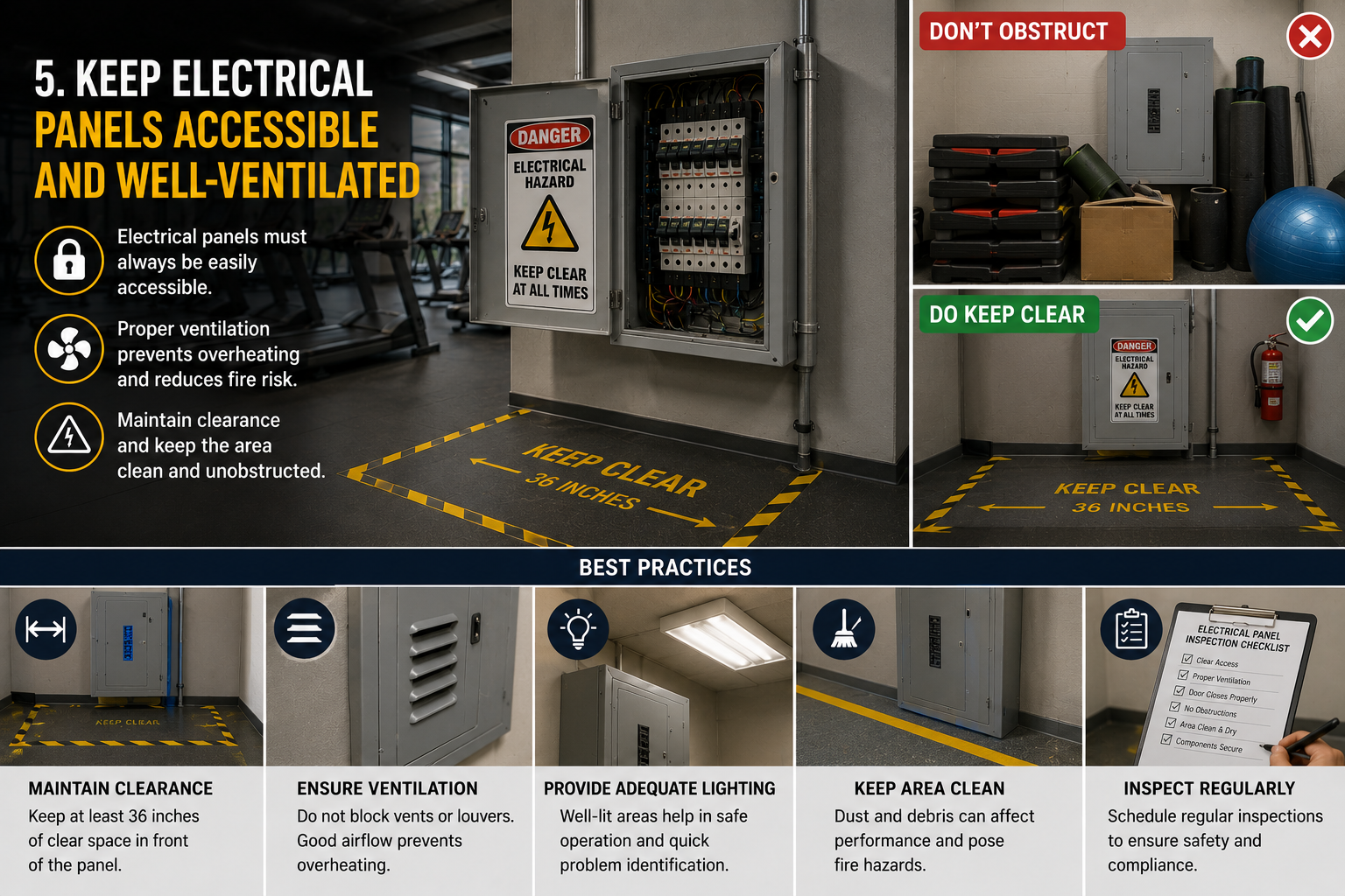Keep Electrical Panels Accessible and Well-Ventilated