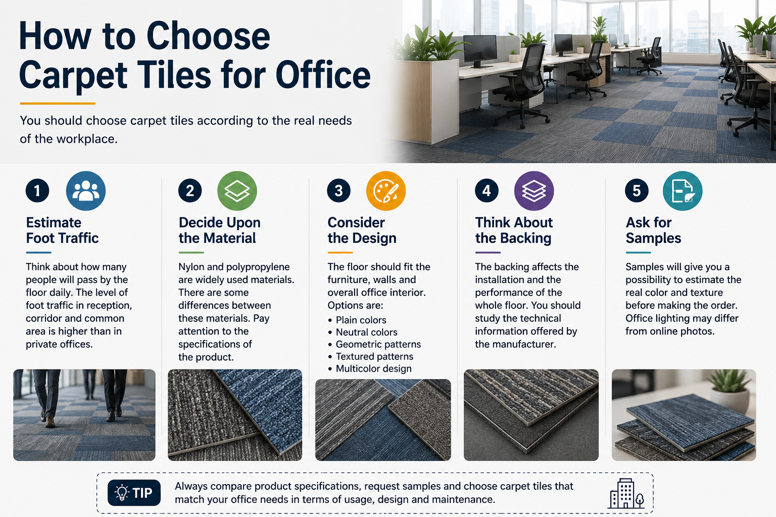 How to Choose Carpet Tiles for Office