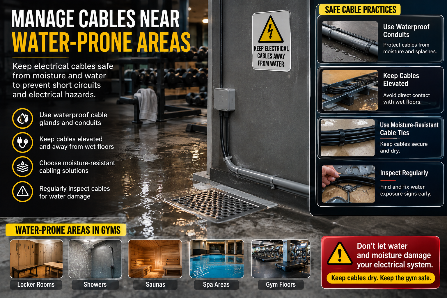 Manage Cables Near Water-Prone Areas